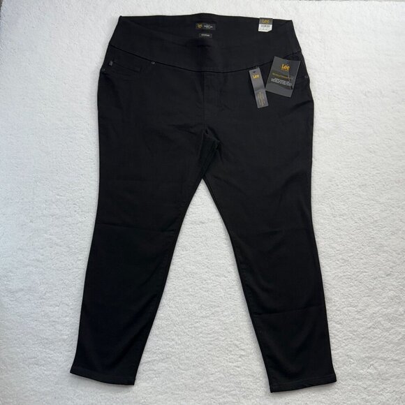 Lee Plus Pull On Jeans Skinny Leg Stretch Mid Rise Black Size 22W Petite NWT - Picture 5 of 11